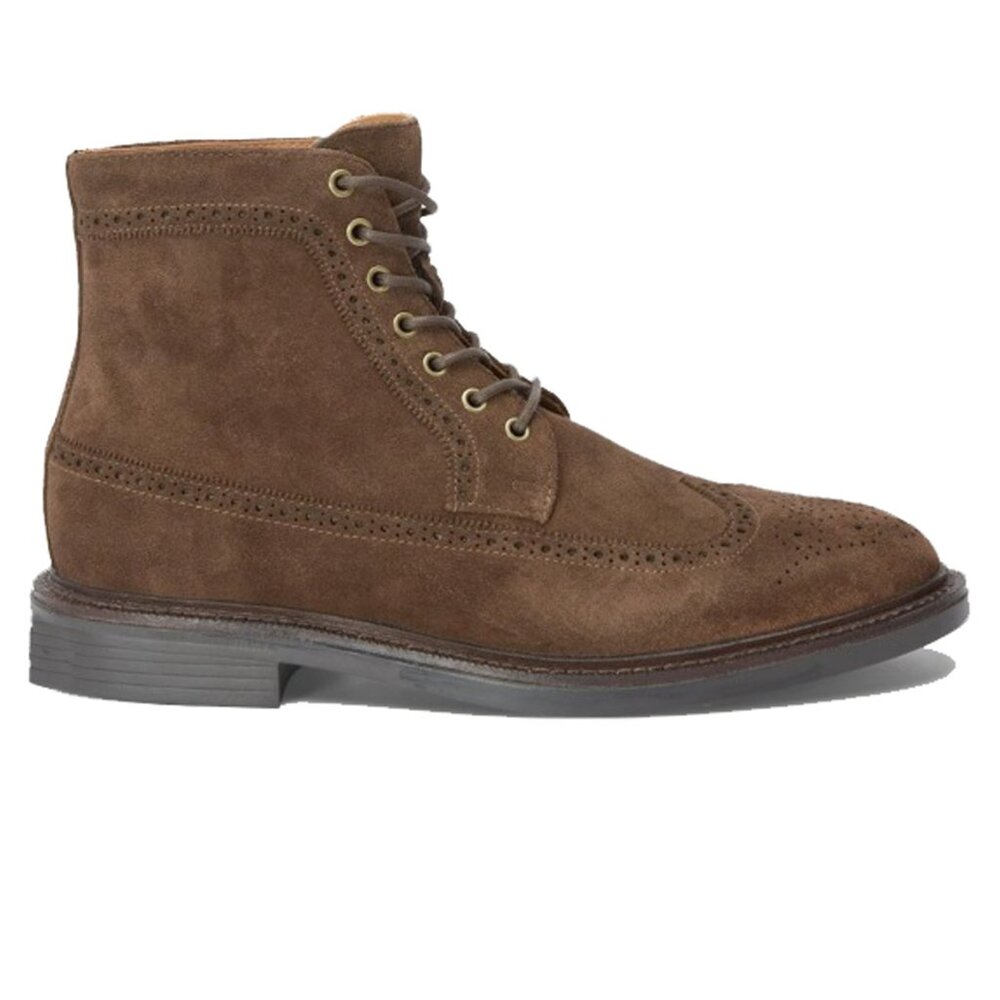 NEW! $285 Polo Ralph Lauren Nickson Boots! 10 Brown Suede Brogue Wingtip Style